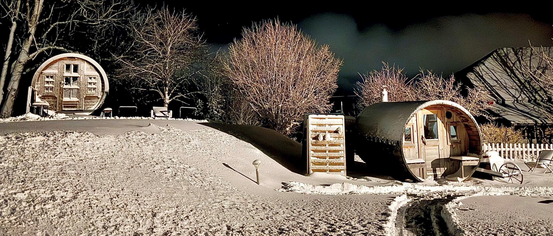 Vue hivers 2025 jardin, tiny house, étoiles