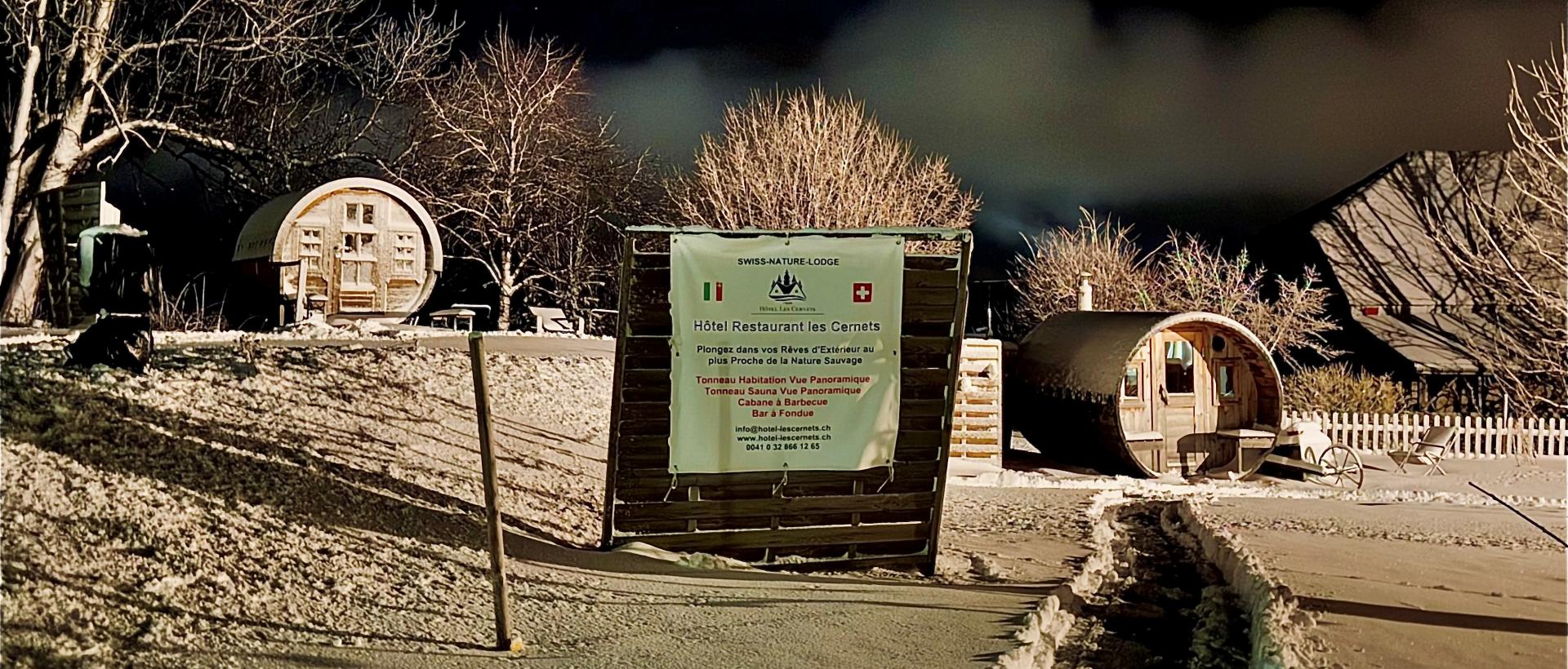 Jardin Hivers étoiles tiny house, neige