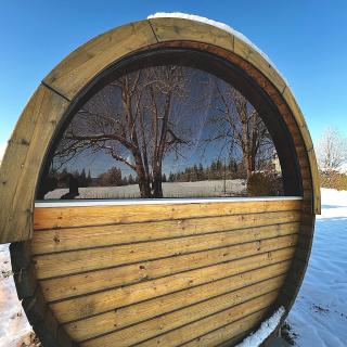 Vue arrière de notre Tiny House 2024