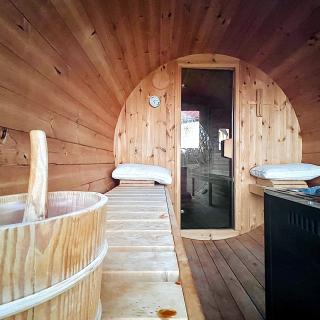 Sauna Panoramique insolite vue intérieure