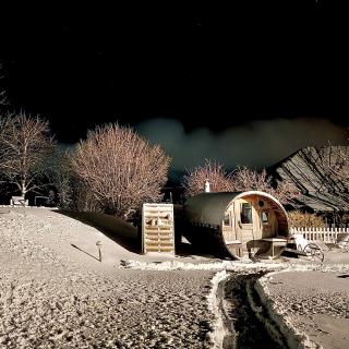 Vue hivers 2025 jardin, tiny house, étoiles