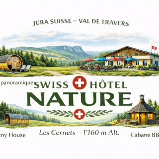 logo hotel les cernets val de travers jura suisse nature